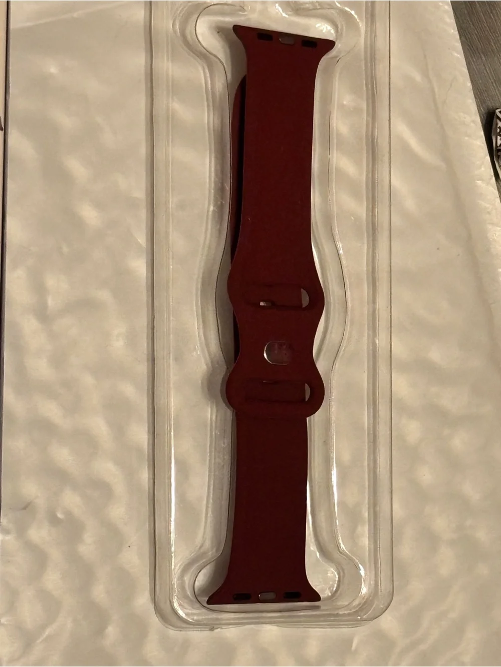 Burgundy Silicone Smartwatch Band with Protective Case